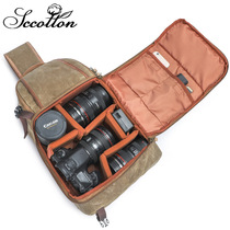 Leisure outdoor photography bag waterproof oily canvas wear-resistant leisure shoulder oblique chest bag digital photography camera bag