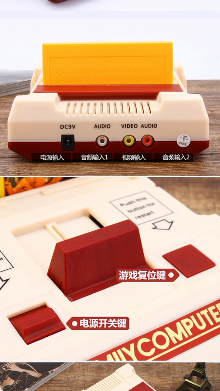 Home HD 4K Bảng điều khiển trò chơi TV 8-bit fc hoài cổ màu đỏ và trắng máy đôi điều khiển thẻ trò chơi video tay game bluetooth