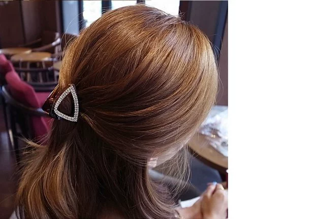 Phiên bản Hàn Quốc của acrylic kim cương kẹp tóc lớn vừa lấy thư mục kẹp tóc Hàn Quốc nhập khẩu trang sức nước khoan bit trang trí đuôi ngựa - Phụ kiện tóc