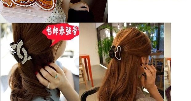 Phiên bản Hàn Quốc của acrylic kim cương kẹp tóc lớn vừa lấy thư mục kẹp tóc Hàn Quốc nhập khẩu trang sức nước khoan bit trang trí đuôi ngựa - Phụ kiện tóc kẹp càng cua