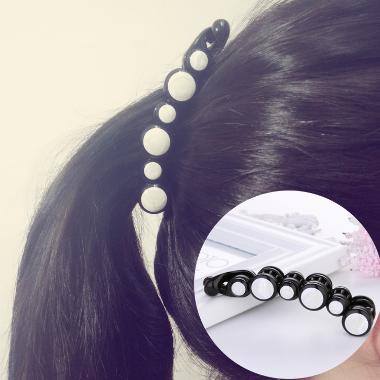Hàn Quốc chuối clip dọc clip kiểu tóc đuôi ngựa kẹp tóc Hàn Quốc phiên bản của vương miện tóc phụ kiện dọc thẻ trượt kích thước nhỏ lớn