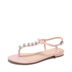 Tủ giày 2018 mùa hè mới pinch phẳng đáy xương ngón chân ngọc trai rhinestone ngọt ngào dép sinh viên nữ sandal Sandal
