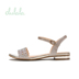 Giày dép đế xuồng 2018 hè mới lady ngọt ngào rỗng bạc gót thấp thời trang giản dị giày crocs nữ Sandal