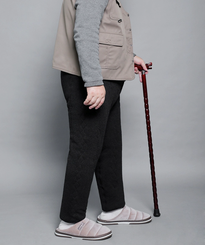 Người đàn ông 70 tuổi ngụy trang sâu quần nam trung niên quần cao eo cao căng quần cotton dày cha ông quần ấm quần áo giữ nhiệt nữ