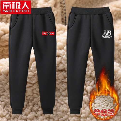 Бархатные утепленные штаны для мальчиков, демисезонный детский бархатный пуховик, форма, подходит для подростков, в западном стиле