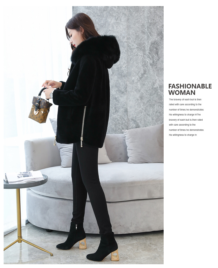 Cừu xén lông nữ mới 2018 Hàn Quốc phiên bản của đoạn ngắn fox fur collar trùm đầu lông một Haining áo khoác lông thú áo khoác nữ lông cừu cao cấp