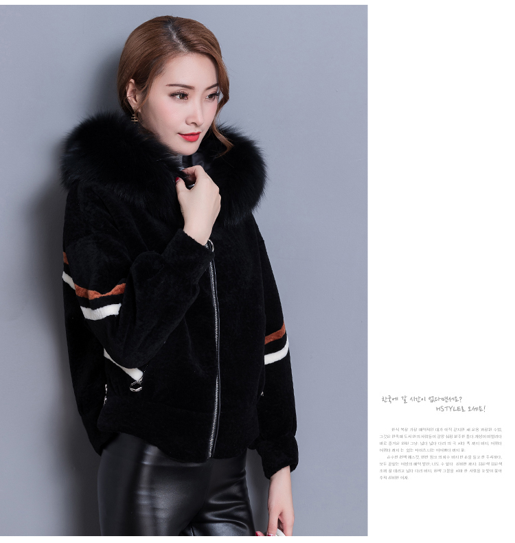 Lông nữ đoạn ngắn 2018 mùa thu và mùa đông Haining lông một cừu cắt coat Hàn Quốc phiên bản của lỏng áo khoác mỏng áo dạ ép lông cừu dáng dài