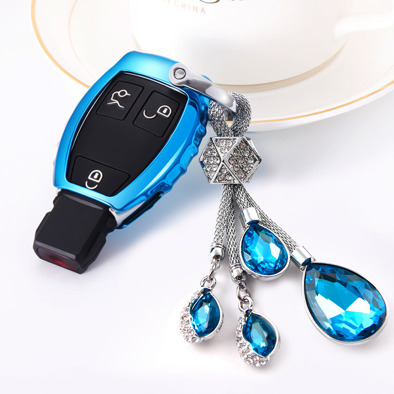 Suitable for Benz key buckle C200L male and female gla200 car C level key pack glc260 housing glk300