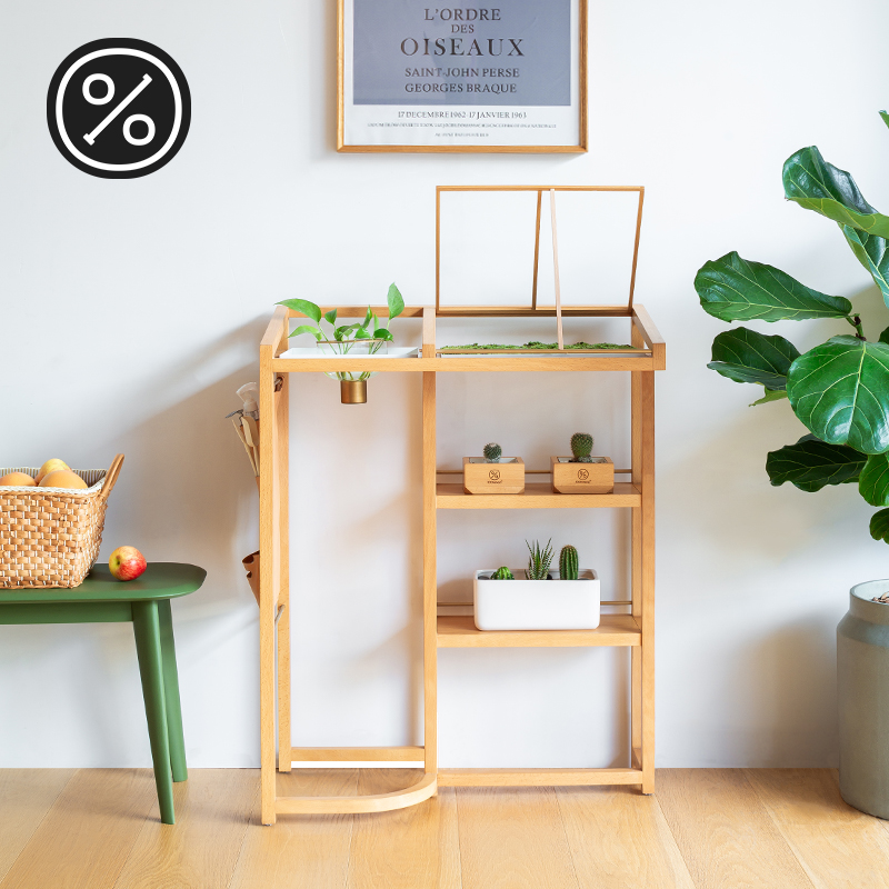 100 Wood Mountain Town Moss Price Nordic Solid Wood Plant Flower Shelf Living-room Shelf Multilayer Flower Pot Racks