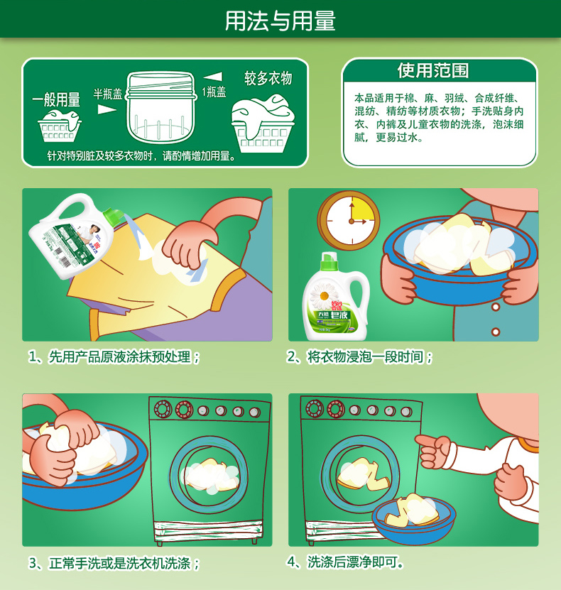 Weilu Shi sản xuất lựa chọn xà phòng tự nhiên của mẹ chất lỏng giặt mềm 3kg chất tẩy rửa chăm sóc quần áo - Dịch vụ giặt ủi javen tẩy trắng