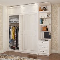 European home bedroom sliding door wardrobe 1 4 1 6 1 8 meters with mirror makeup table special sliding door large wardrobe