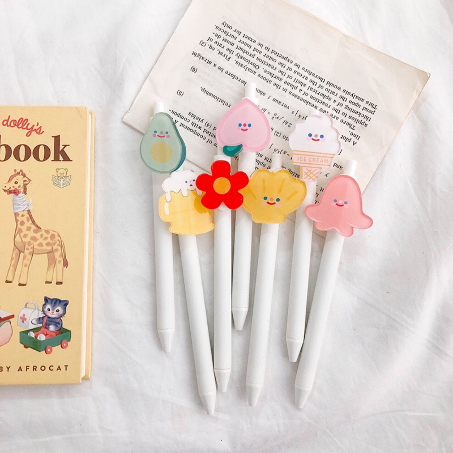 Silk little girl cute neutral pen press style pen and cute creative avocado flower pen
