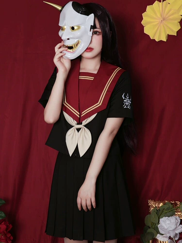 Осенняя оригинальная японская студенческая юбка в складку, короткий рукав