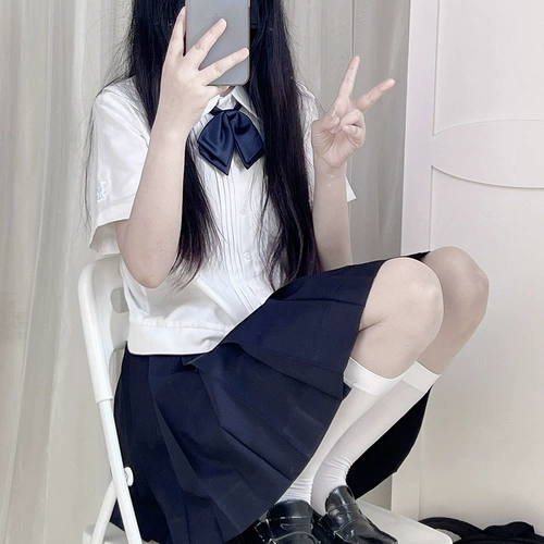 Оригинальная рубашка, универсальный орган, японская студенческая юбка в складку, с вышивкой