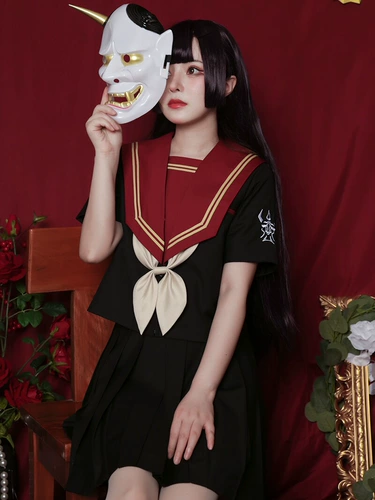 Осенняя оригинальная японская студенческая юбка в складку, короткий рукав