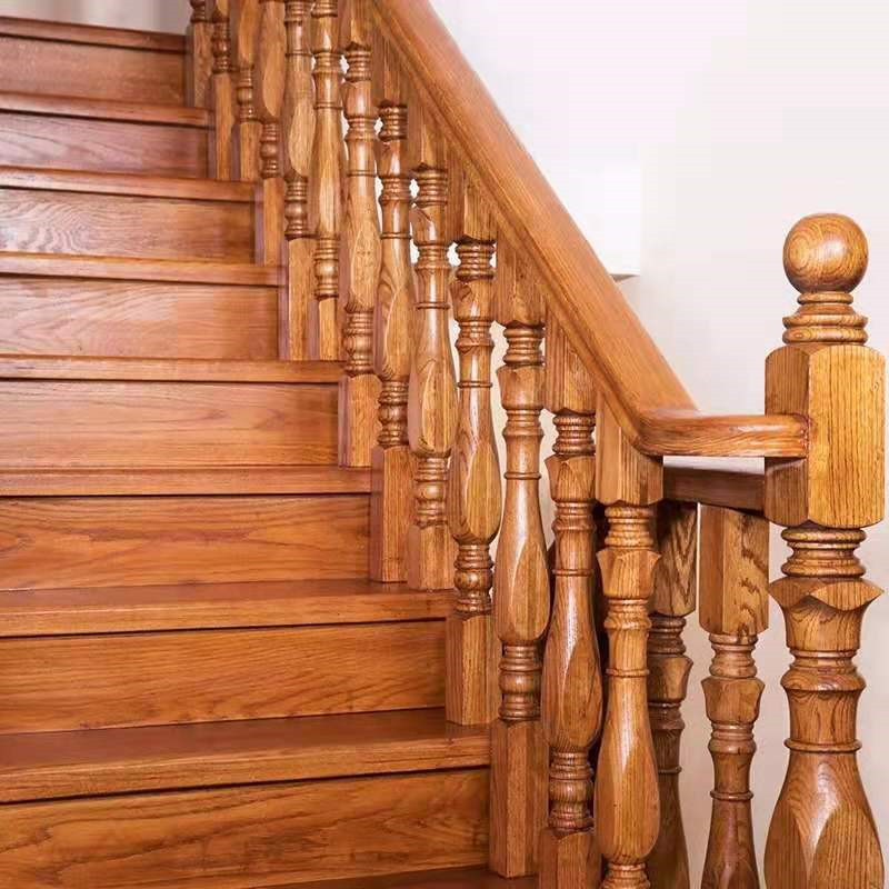 Stair solid wood handrail duplex steel wood loft spiral staircase interior whole house custom Chengdu factory direct sales