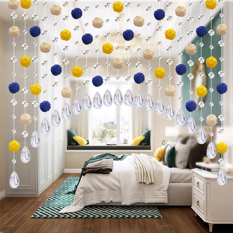 Partition hanging curtain bead curtain bedroom door hanging curtain hanging decoration girl Xuanguan decorative door curtain fairy gas crystal bead curtain string beads