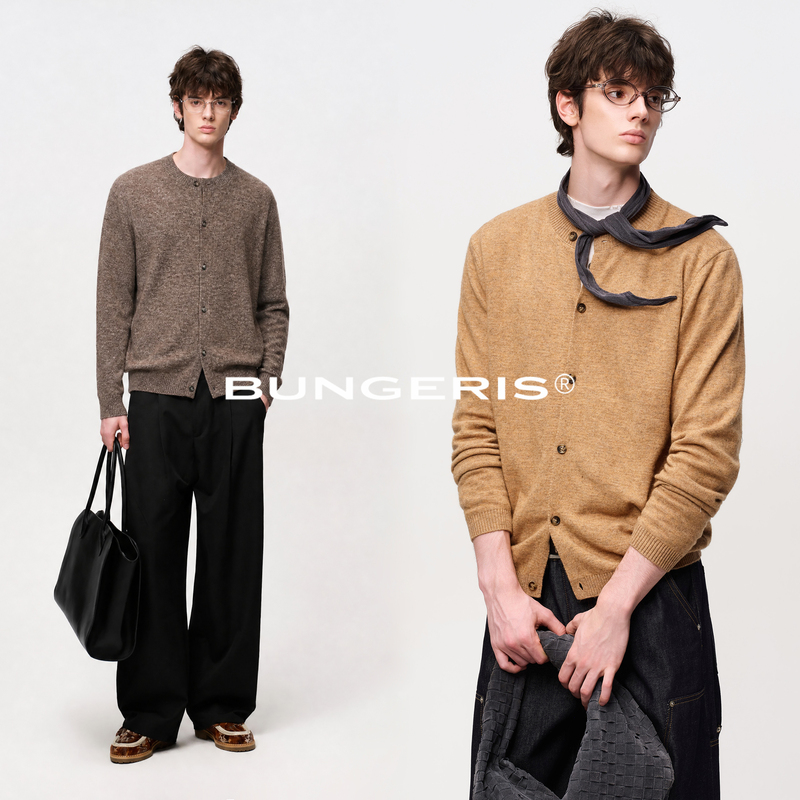 Bungeris'30% Sheep Wool' Old Money Short Slim Fit Minimalist Elegant Sweater Knitted Cardigan Jacket for Men Bungeris'30% Sheep Wool' Old Money Short Slim Fit Minimalist Elegant Sweater Knitted Cardigan Jacket for Men