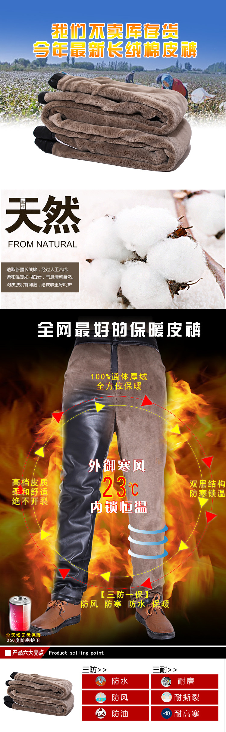 Pantalon cuir homme en vrac pour hiver - Ref 1485978 Image 3