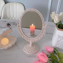Still far Desktop desktop retro pattern lace student makeup mirror Female super fairy beauty mirror
