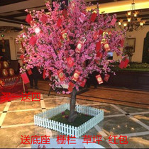 Simulation peach blossom tree fake peach tree large plant cherry tree plum blossom tree wish tree New year National Day peach blossom decoration
