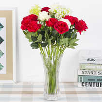 Simulation rose bouquet set plastic flower fake flower single living room decoration flower silk flower table ornaments floral art