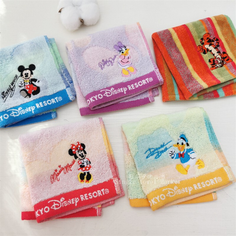 Exported to Japan, Pure Cotton Untwisted Embroidered Cartoon Small Square Towel, All-Cotton Soft 25*25 Foreign Trade Children's Towel