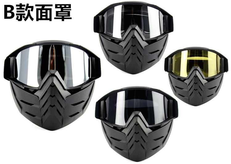 Xe máy retro Kính râm Harley đầu máy nửa mũ bảo hiểm mặt nạ mũ bảo hiểm mặt nạ gió gió off-road kính đi - Xe máy Rider thiết bị găng tay chạy xe