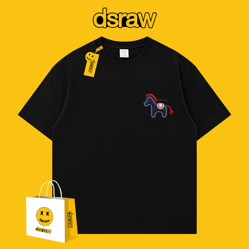 Dsraw Trendy High-Street Heavyweight Short-Sleeve T-Shirt Unisex Printed Pony Loose Fit Couple Crew Neck 2026 Summer Dsraw Trendy High-Street Heavyweight Short-Sleeve T-Shirt Unisex Printed Pony Loose Fit Couple Crew Neck 2026 Summer