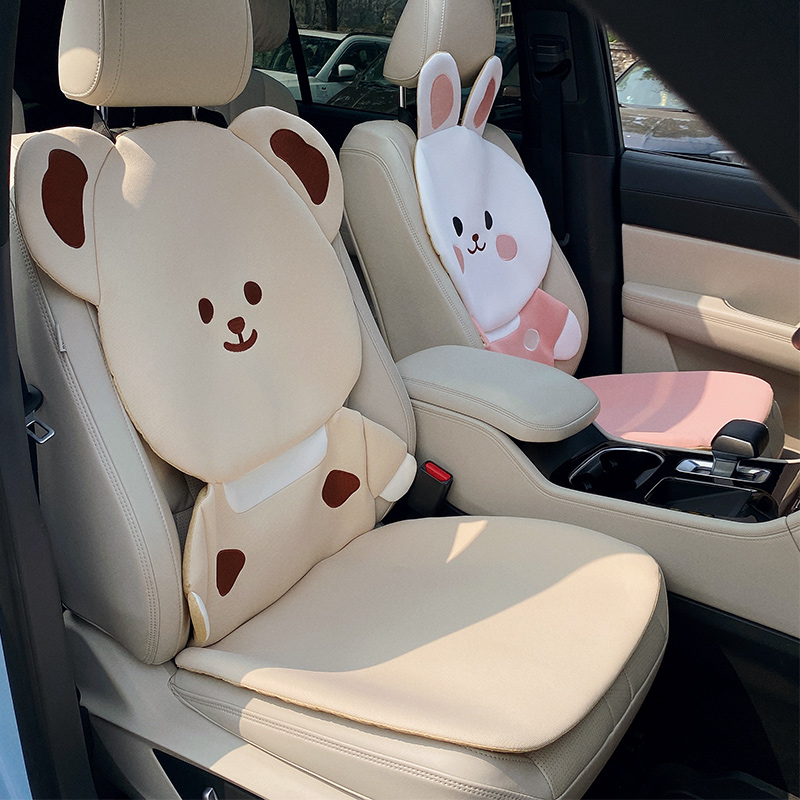 Car seat cushion ice silk cool cushion summer net red bear little rabbit seat cushion cushion car four seasons universal cute goddess