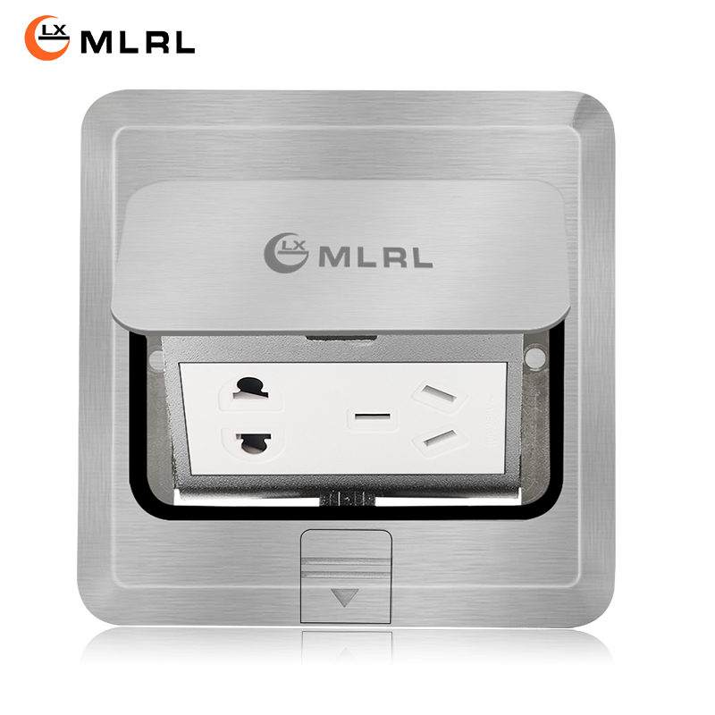 Melan Zhlan Stainless Steel Ground Insert Pop-up Concealed Waterproof Ground Socket Silver Grey Five Holes Ground Insert Box
