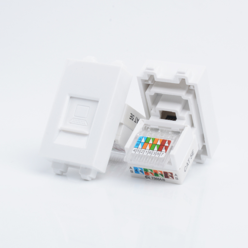 128 type ground plug module super five CAT5E 100M network socket module network computer optical fiber pressure line