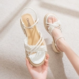 Сандалии, обувь, универсальная подходит с юбкой для школьников, в стиле Шанель