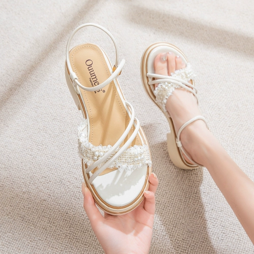 Сандалии, обувь, универсальная подходит с юбкой для школьников, в стиле Шанель