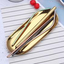 Opening Gift Custom LOGO Environmentally Friendly Mesh Red 304 Stainless Steel Straw Pearl Milk Tea Tube Elbow Drink Tube