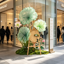 Artificial Summer Lotus Flowers for Floral Art and Landscaping, Floor-Standing Decorations for Store Welcome Areas, and Beautiful Scene and Landscape Displays