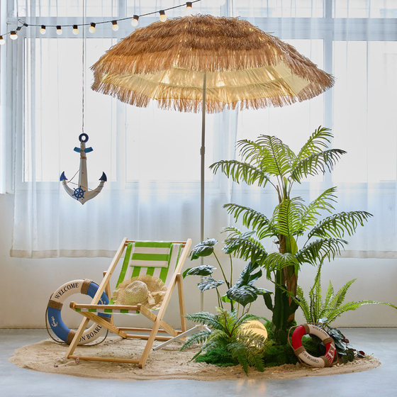 Indoor Plant Landscaping Materials, Simulated Stones, Pebbles, Landscaping under Stairs, Plastic, Wooden, Aluminum Alloy Fence Frames