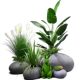 Fiberglass Flower Pots, Stone Round Flower Pots, Flower Troughs, Green Plants, Reed Bonsai, Shopping Mall Outdoor Large Flower Boxes, Creative Ornaments