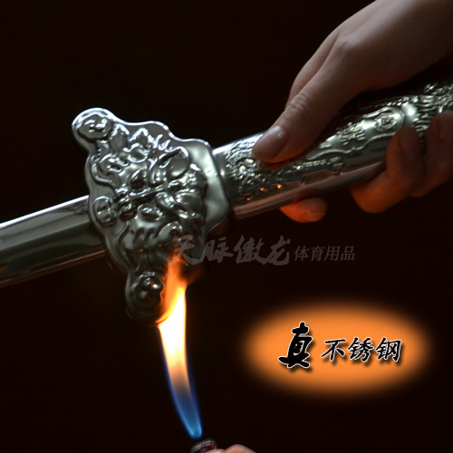Heavy gold to build full stainless steel telescopic sword Taipole sword morning practice sword real fire test 540 gr Ms. Folding Sword