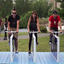 Dynamic Hair Motorcycle Scenic Area Park Square Drainage Activity Props Online Red Music Bike Interaction Device