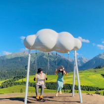 Internet celebrity cloud swing outdoor outdoor stainless steel simulated cloud seat scenic park photo decoration ornaments