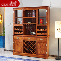 Mahogany wine cabinet hedgehog rosewood new Chinese style foyer partition cabinet rosewood solid wood sideboard simple display cabinet furniture