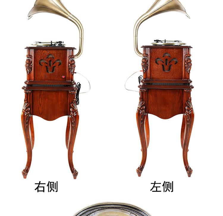 đầu đĩa than micro	 Jue trang trí máy hát lớn sừng lớn máy ghi âm retro retro phòng khách châu Âu cổ xưa máy ghi âm kiểu cũ âm thanh gỗ rắn - Máy hát máy phát nhạc đĩa than