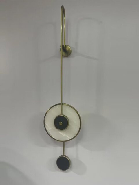 New Chinese-Style Model House Minimalist Designer Creative Living Room Background Wall Bedside Lamp Long Marble Engineering Wall Lamp