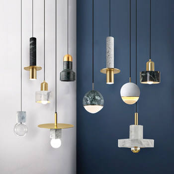 Simple Nordic Post-Modern Marble Creative Dining Room Spotlight Lamp Bedroom Bar Counter Window Single-Head Bedside Pendant Lamp