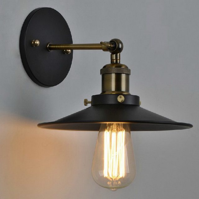 American-Style Loft Retro Industrial Wall Lamp, Nostalgic Dining Room Balcony Corridor Foyer Outdoor Wrought Iron Wall Light Fixture