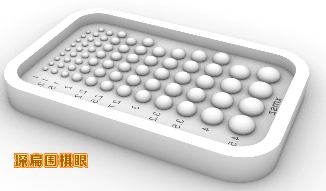 Eye mold: shallow flat Go eye, deep flat Go eye, hemispheric eye. Miniature size. Please note when placing an order.