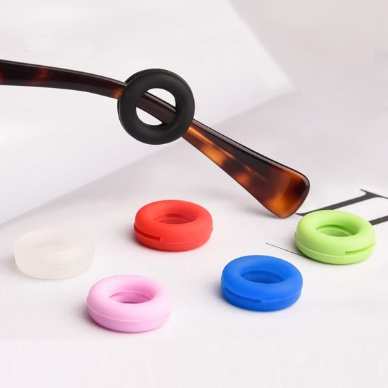 Round ultra-light and ultra-soft silicone glasses frame anti-slip anti-drop ear hook set anti-fall artifact for children and adults