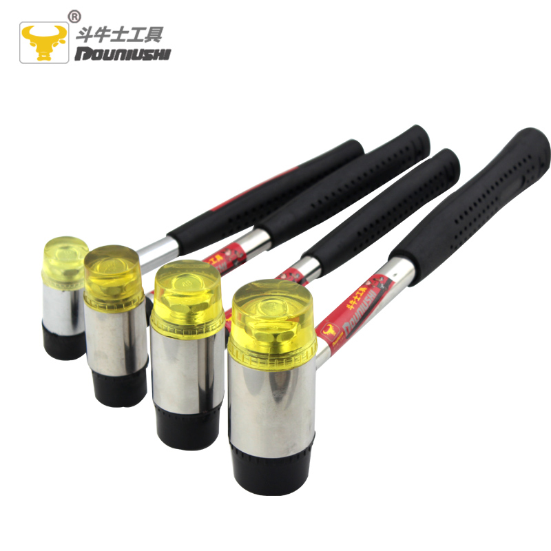 Steel pipe handle rubber hammer Double-headed rubber hammer Tile marble installation hammer Rubber hammer Nylon hammer Rubber hammer shockproof