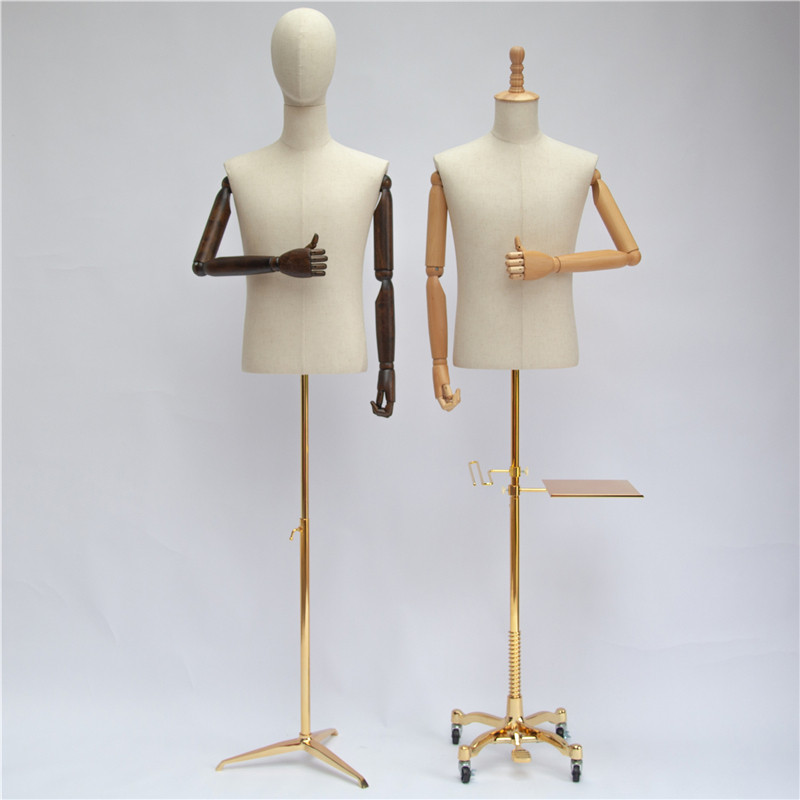 Model props male half-length hanger suit dress suit metal display stand clothing store dummy table model stand